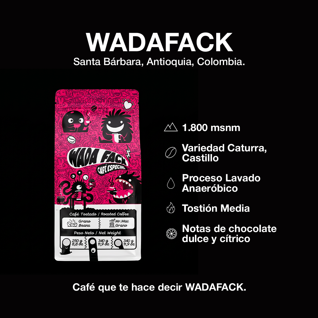 Café Wadafack - café colombiano de especialidad con notas de chocolate y cítricos, envío a Chile