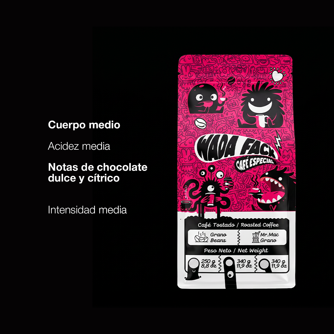 Café Wadafack - café colombiano de especialidad con notas de chocolate y cítricos, envío a Chile
