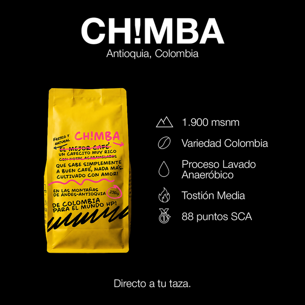 Café Chimba - café colombiano de especialidad con notas de caramelo y frutal, tostión media artesanal, envío a Chile