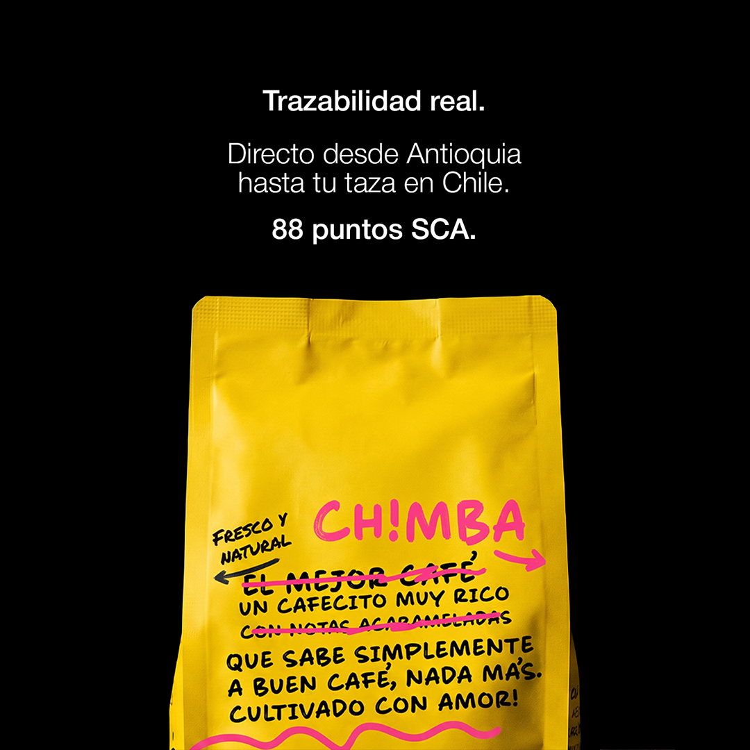 Café Chimba - café colombiano de especialidad con notas de caramelo y frutal, tostión media artesanal, envío a Chile