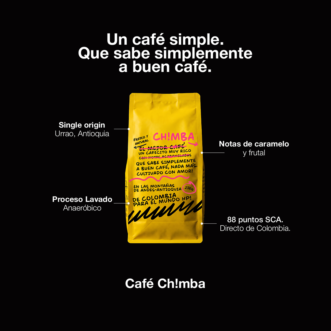 Café Chimba - café colombiano de especialidad con notas de caramelo y frutal, tostión media artesanal, envío a Chile