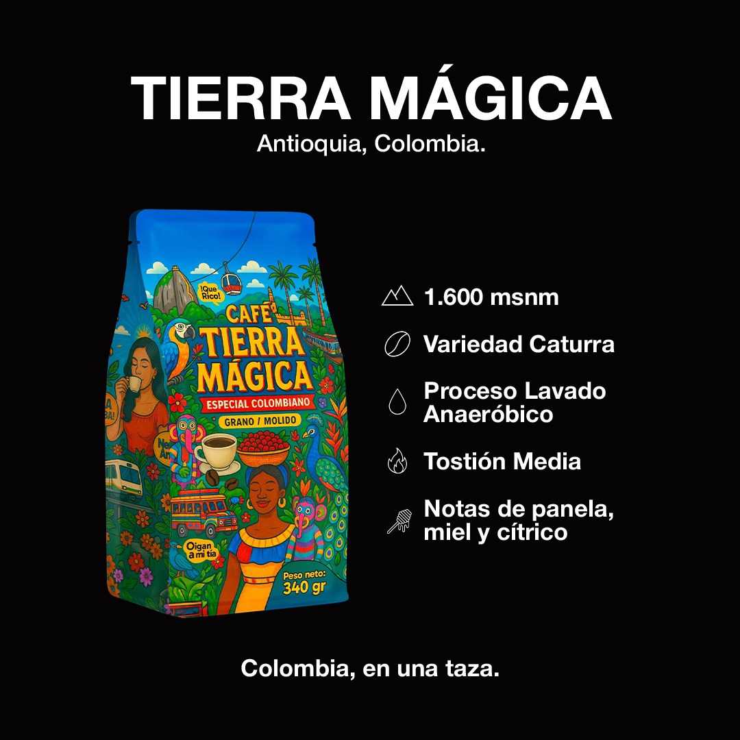 Café Tierra Mágica - café colombiano de especialidad de origen único, homenaje a la diversidad de Colombia, envío a Chile