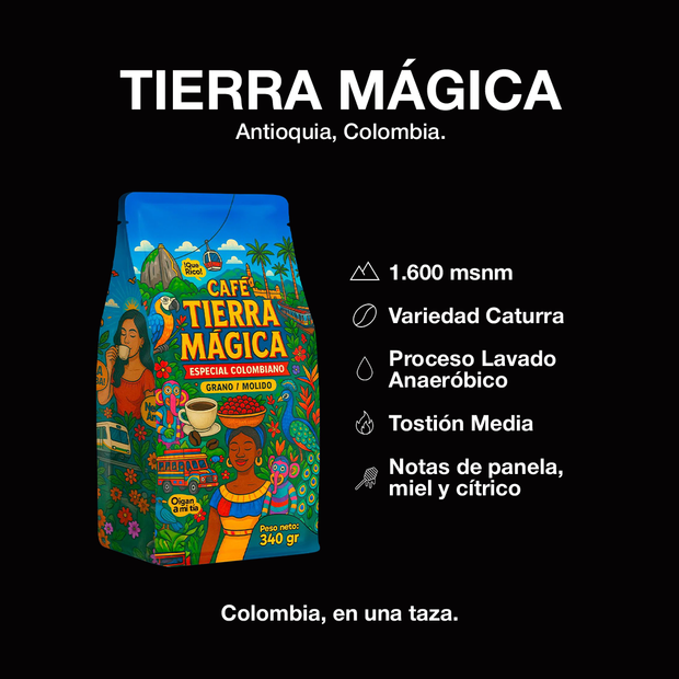 Café Tierra Mágica - café colombiano de especialidad de origen único, homenaje a la diversidad de Colombia, envío a Chile