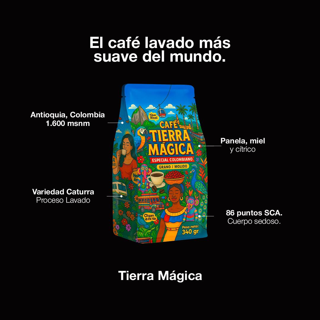 Café Tierra Mágica - café colombiano de especialidad de origen único, homenaje a la diversidad de Colombia, envío a Chile
